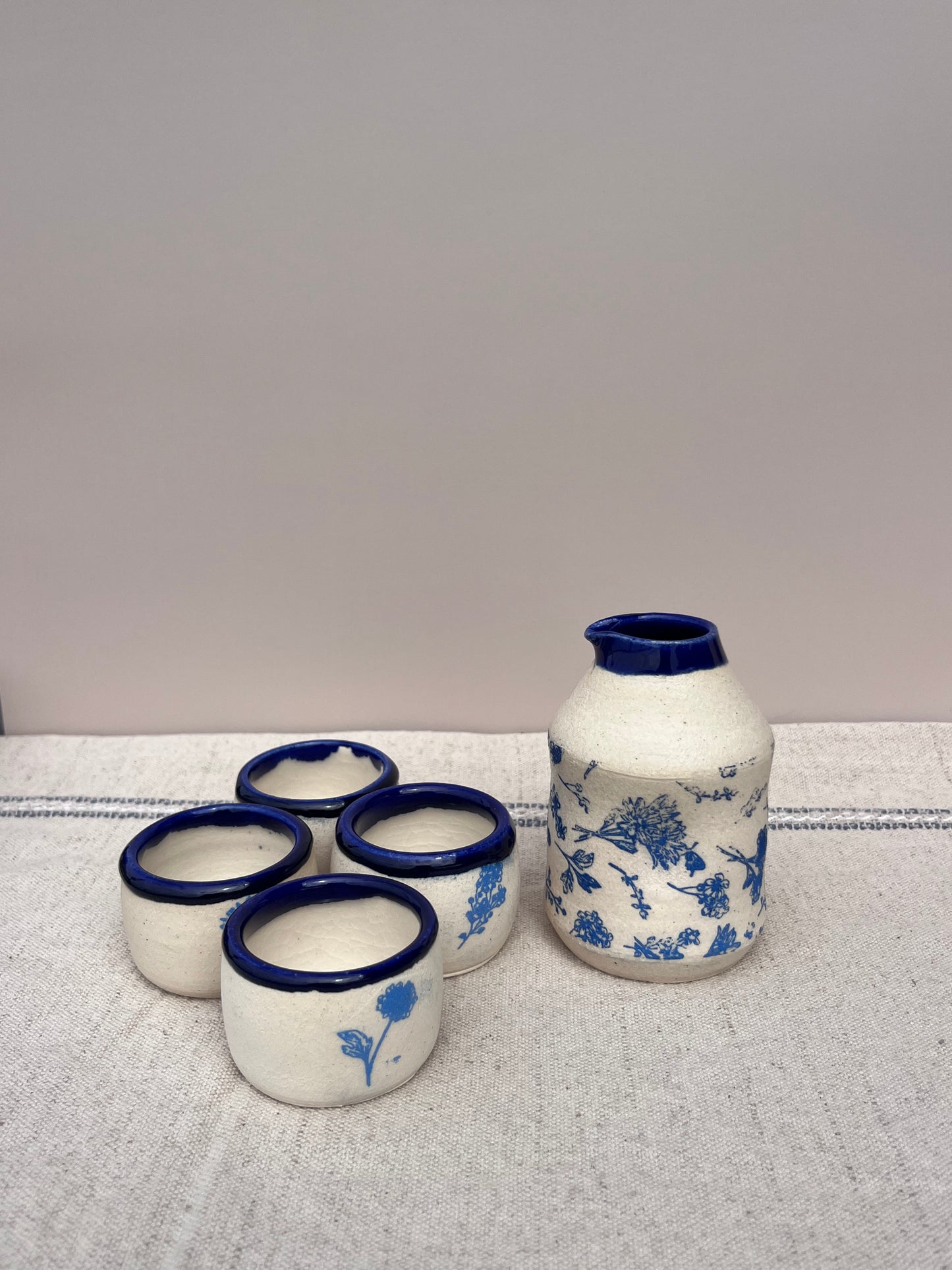 Cobalt meadow Saki Set