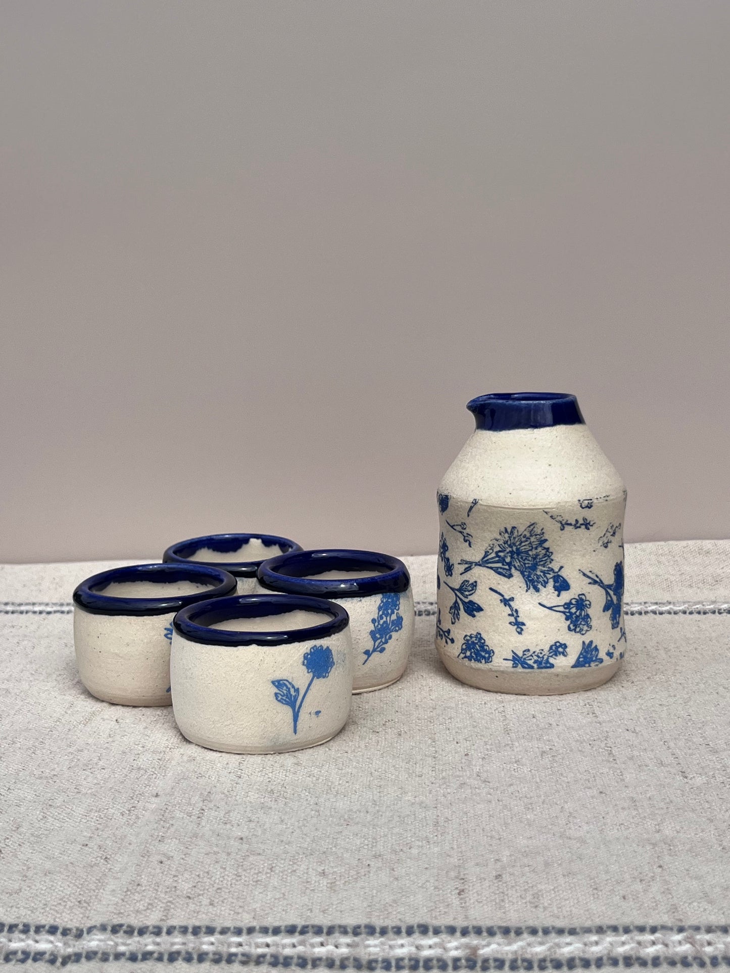 Cobalt meadow Saki Set