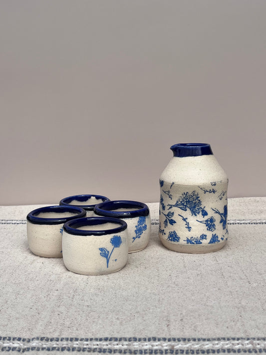 Cobalt meadow Saki Set